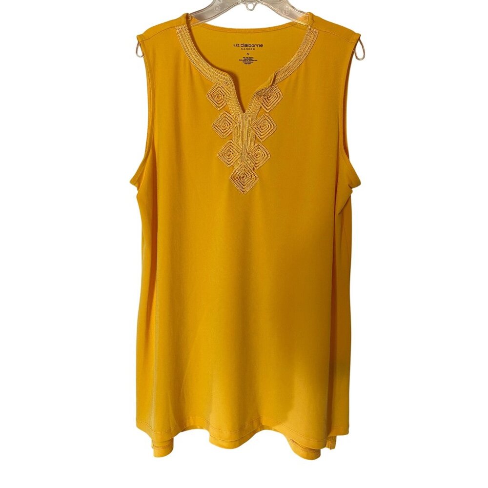Liz Claiborne Career Yellow Sleeveless Top Medium